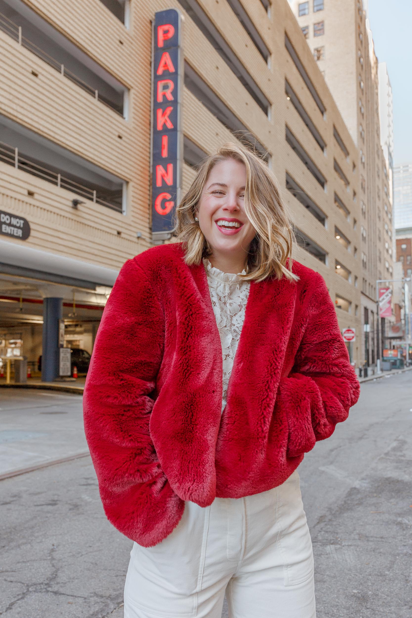 Red jacket street on sale style